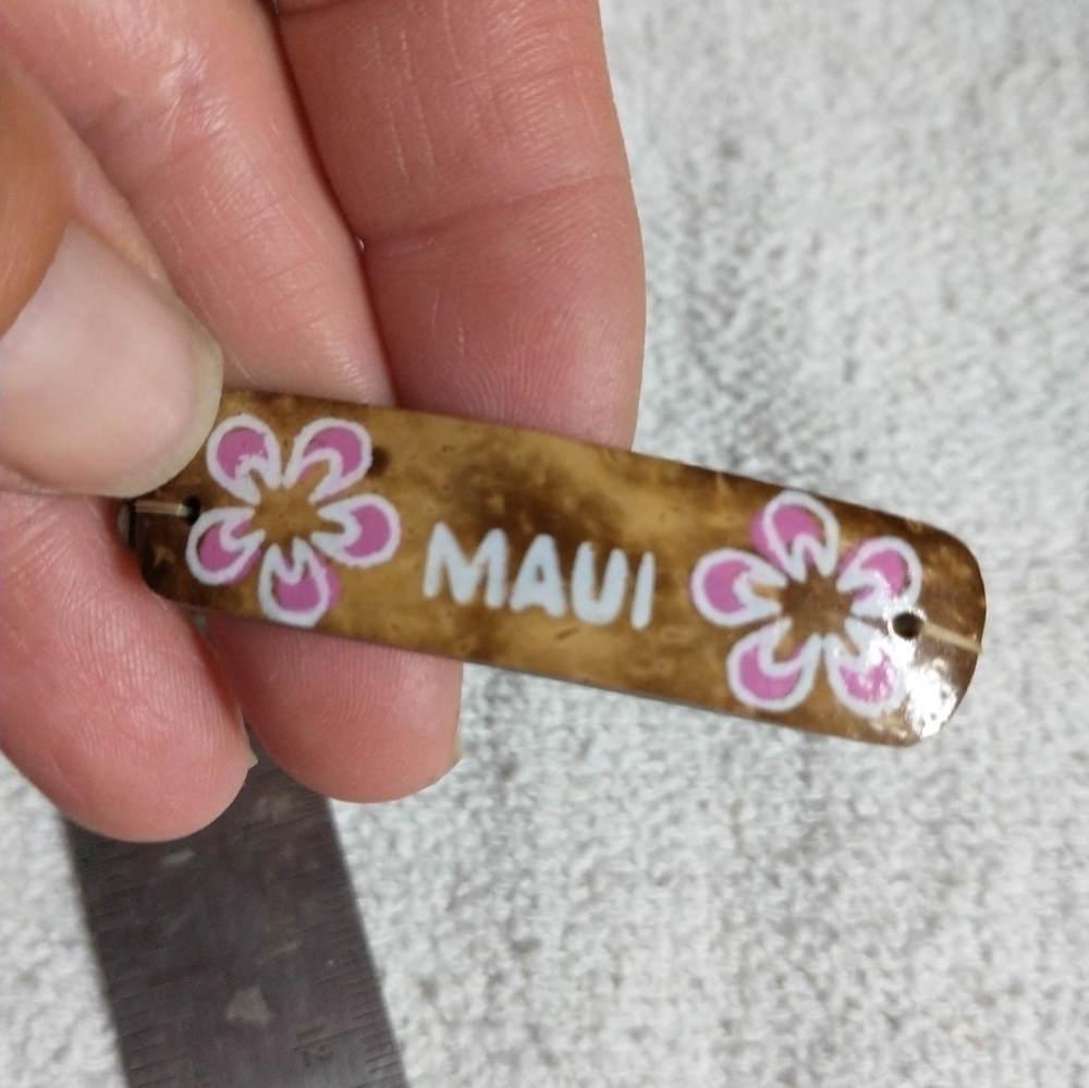 Wooden Maui flower stretch bracelet